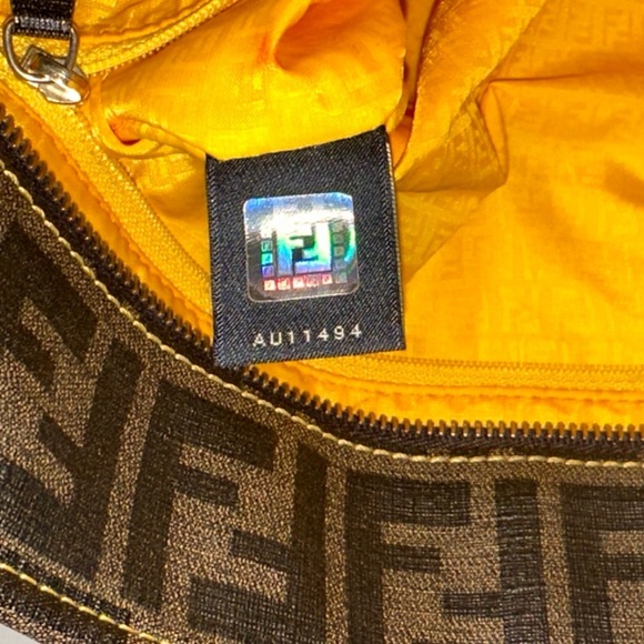 Fendi Zucca Coated Canvas Tote Yellow Interior - Picture 9 of 17